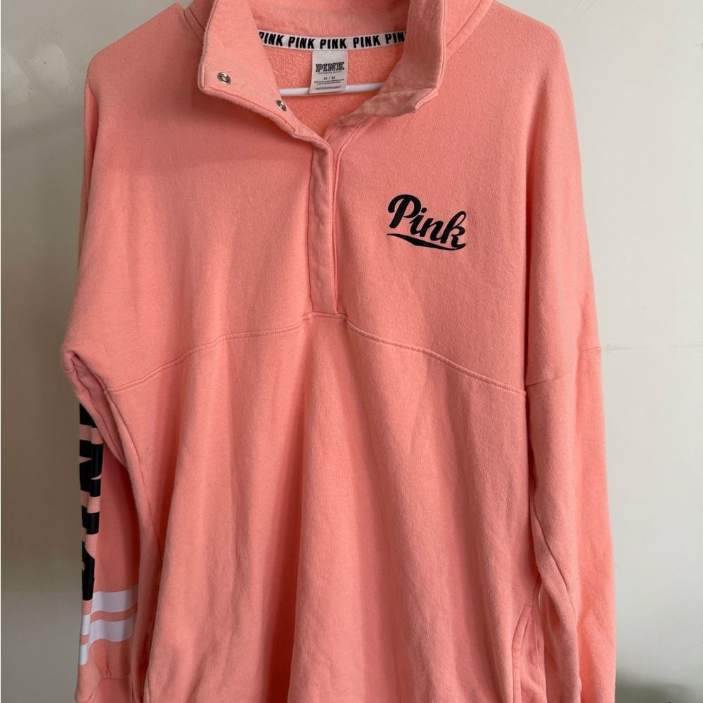 Victoria's Secret PINK Campus Fleece Quarter-Zip Sweatshirt - Picture 4 of 8